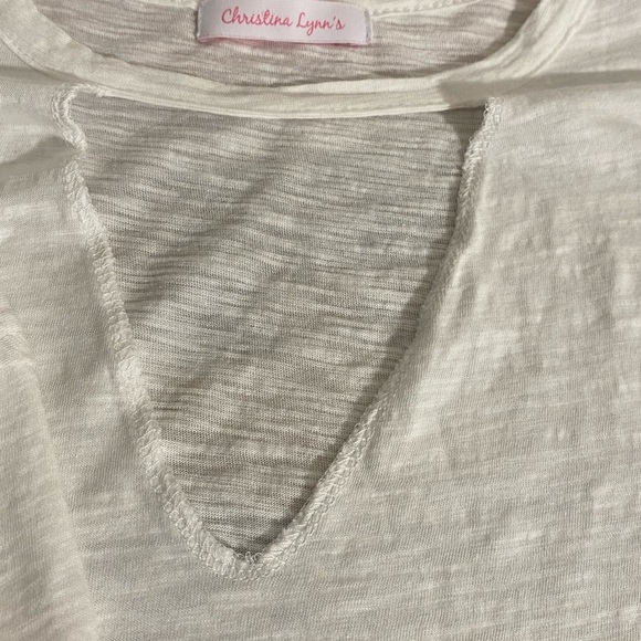 Olivaceous White Cut Out Short Sleeve T-Shirt - Picture 8 of 9